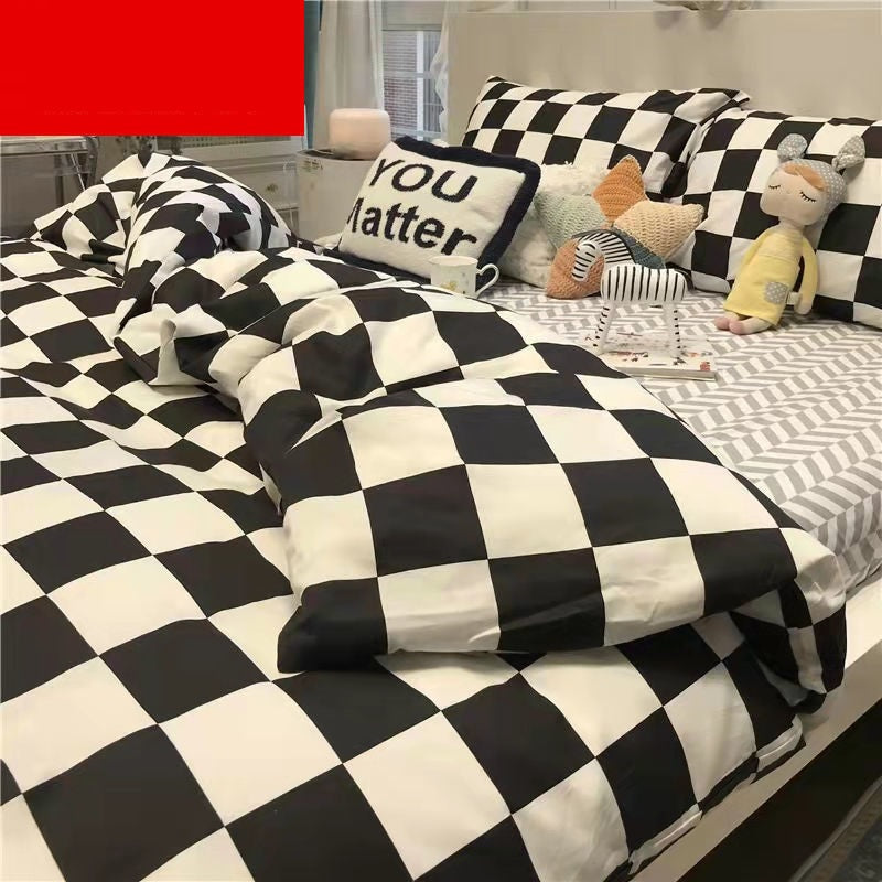 Cartoon Bear Four-piece Quilt Cover Sheet Bedding