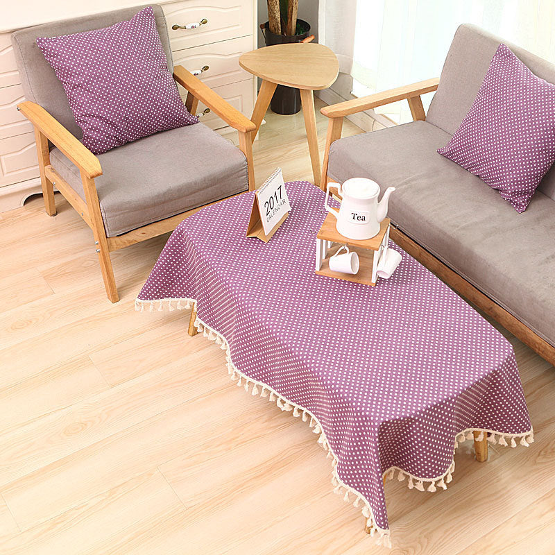 Cotton And Linen Round Table Rectangular Garden Tablecloth