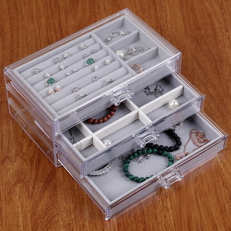 Acrylic Three-layer Drawer Jewelry Storage Display Box
