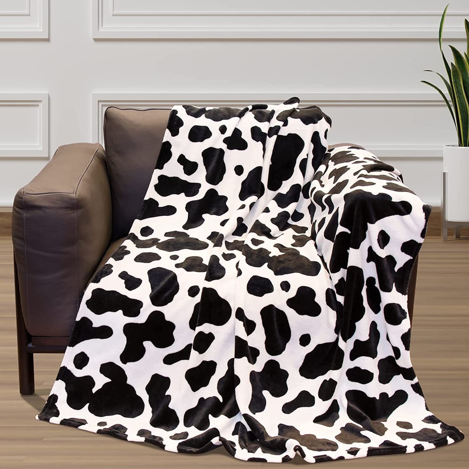 Couverture en flanelle numérique imprimé vache