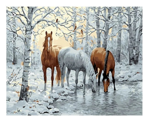 Gatyztory Digital Painting Adult Children Horse Painting DIY Hand-painted Oil Painting Painting Canvas Home Decoration