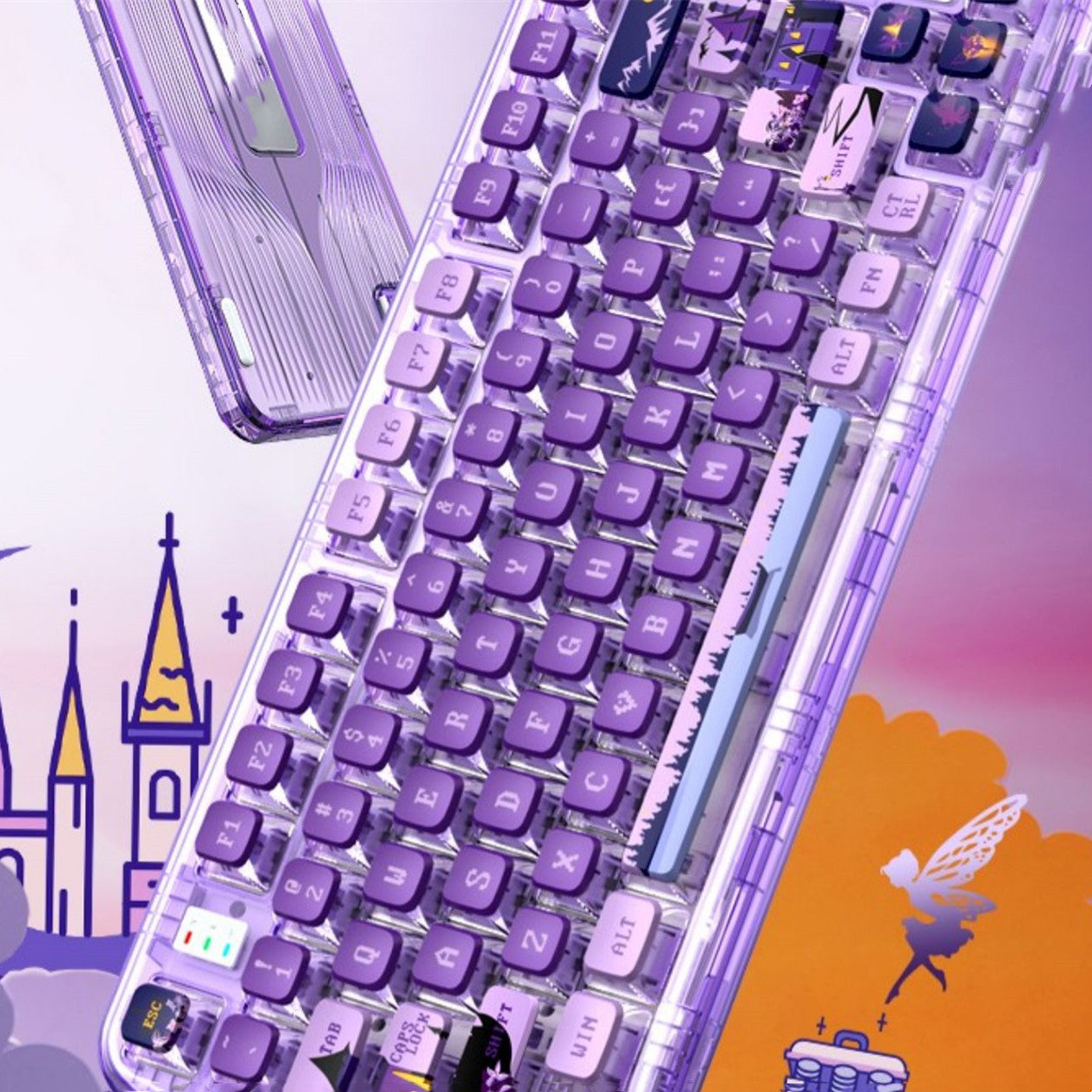 Fashion Fairy Tale Style Transparent Mechanical Keyboard