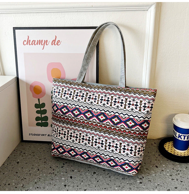 Canvas Large Capacity Ladies Print Tote Bag