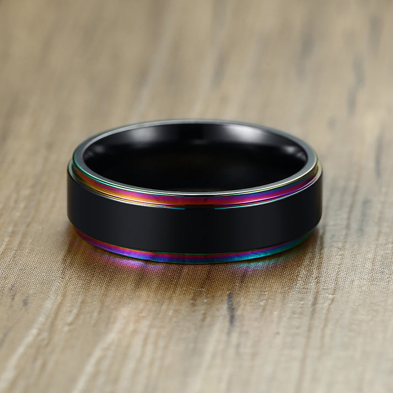 Same-sex Couple Laser Stainless Steel Ring