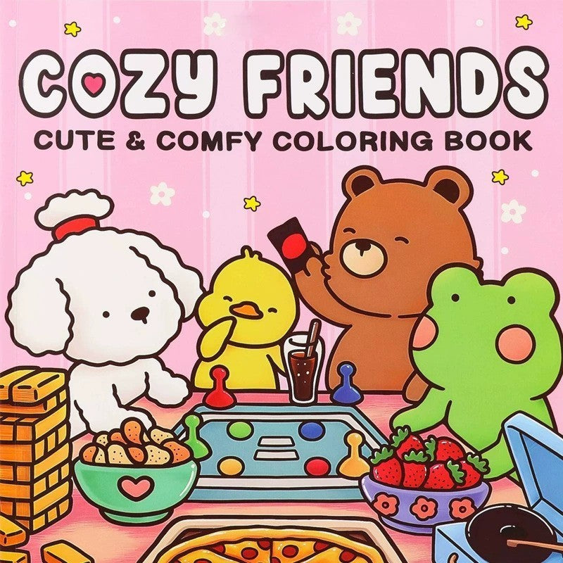 Coloring Book For Adults And Teens Cute Animal Characters Book Easy-to-start Coloring Book