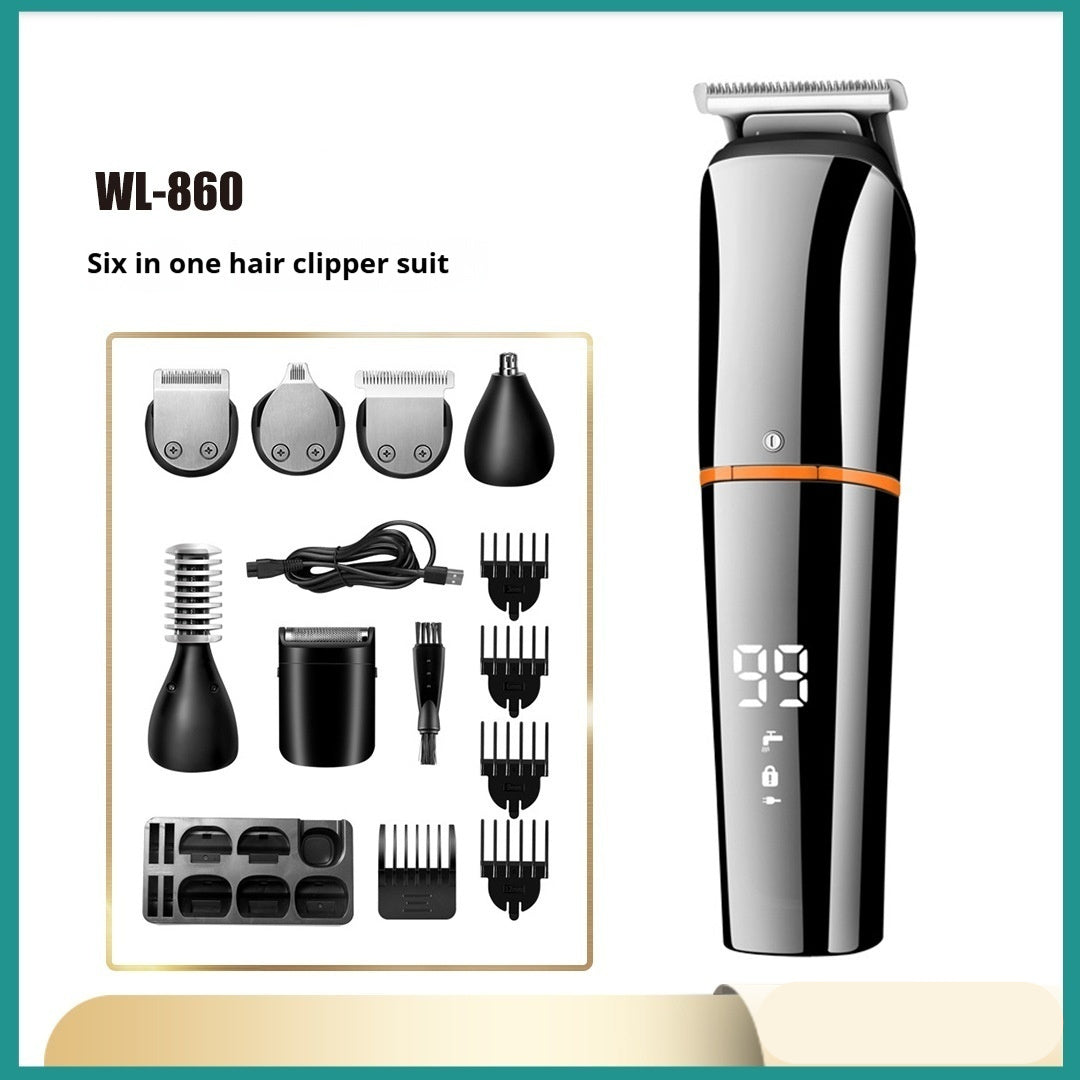 Electric Hair Clipper Multifunctional Digital Display Pogonotomy Nose Hair
