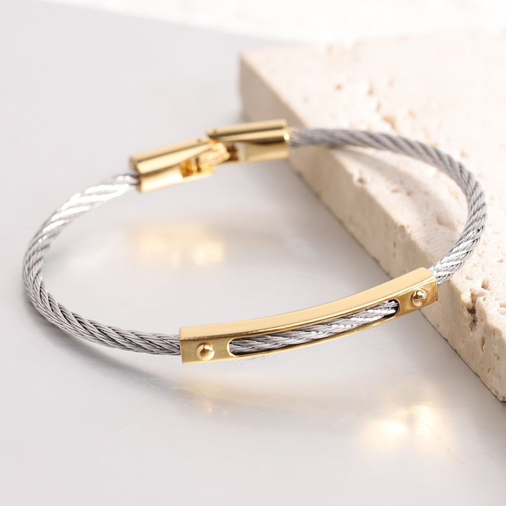 Long All-match Titanium Steel Cable Fashion Steel Wire Openable Bracelet