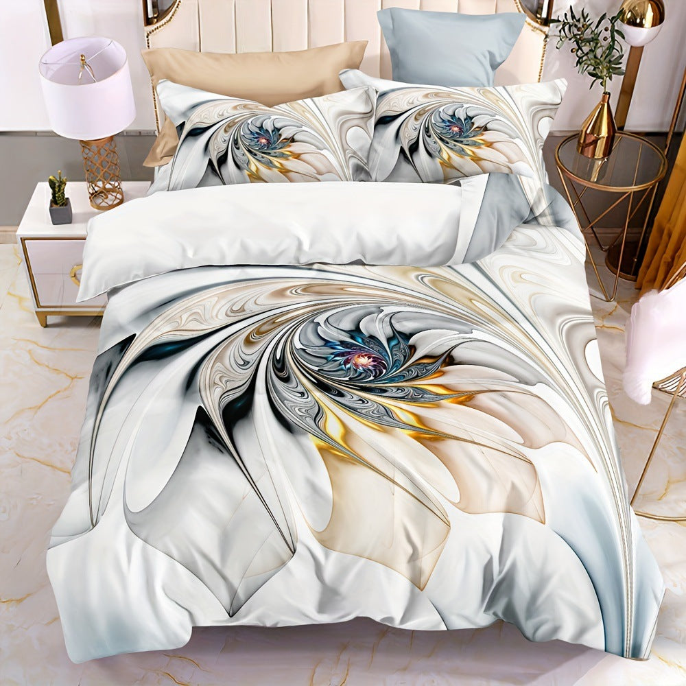 Quicksand Floral Print Bed Sheet Three-Piece Bedding Set