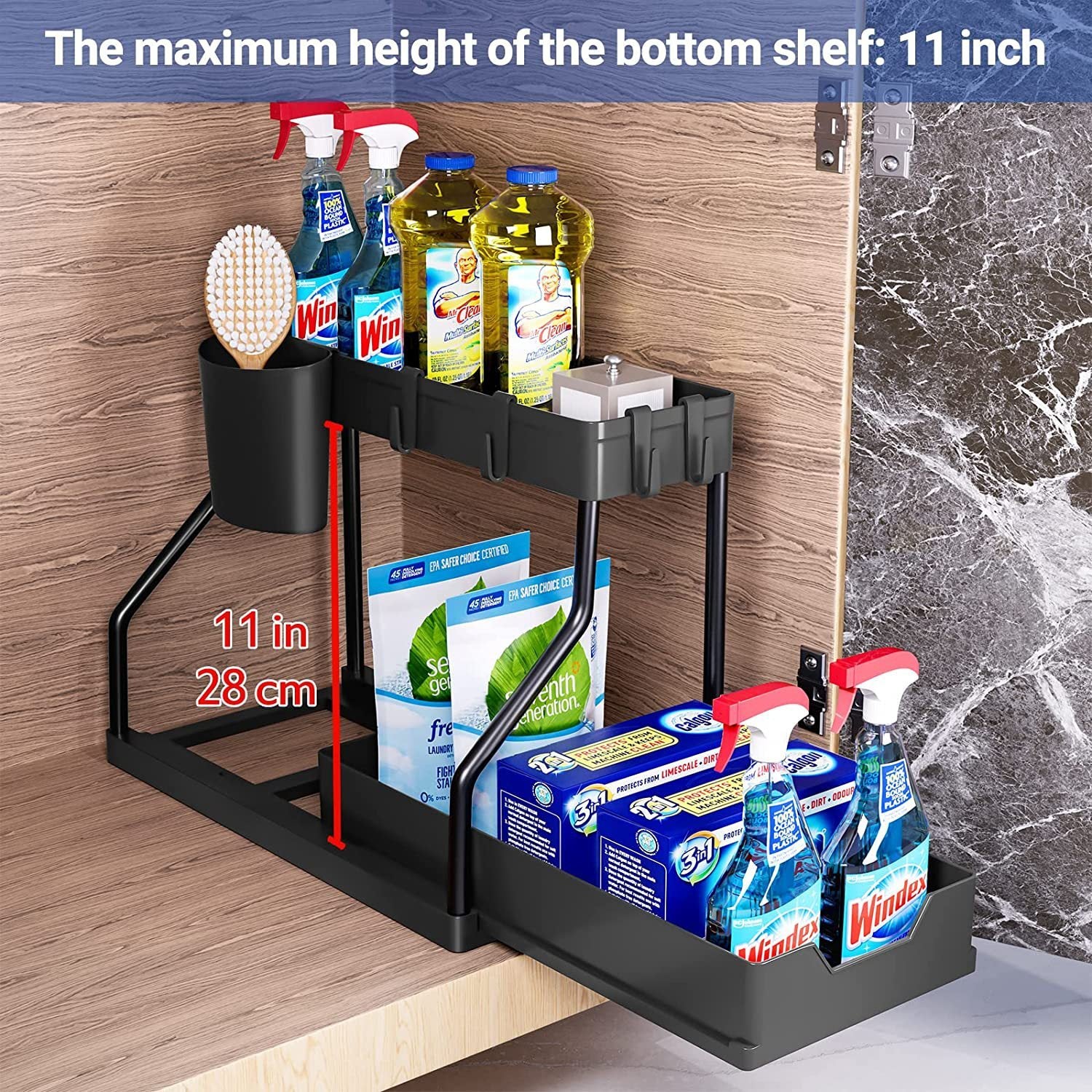 Bathroom Kitchen Sink Storage Rack 2 Floors