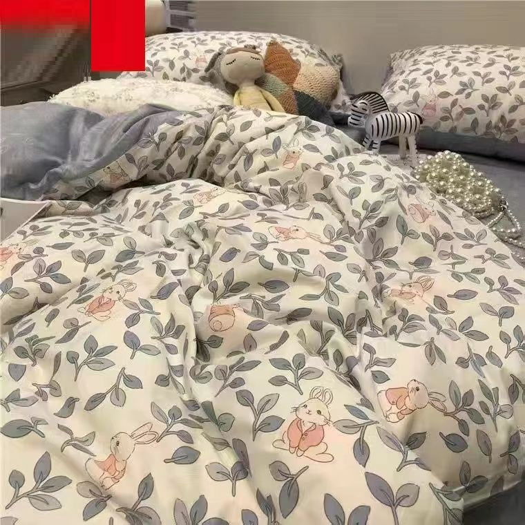 Cartoon Bear Four-piece Quilt Cover Sheet Bedding