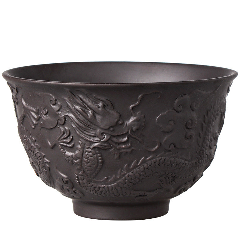 Purple sand embossed tea cup