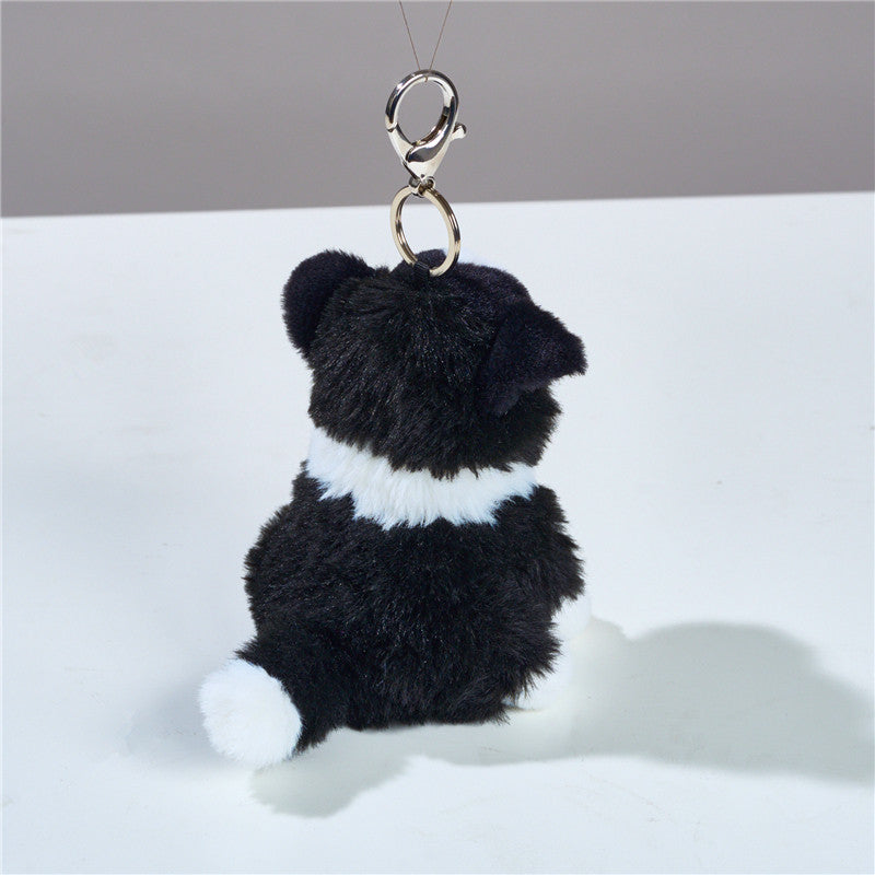 Border Collie Plush Toy Keychain