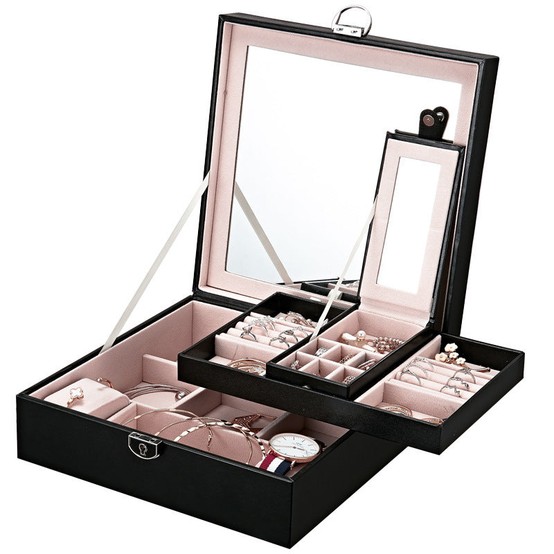 Boîte de rangement à bijoux de style européen avec serrure