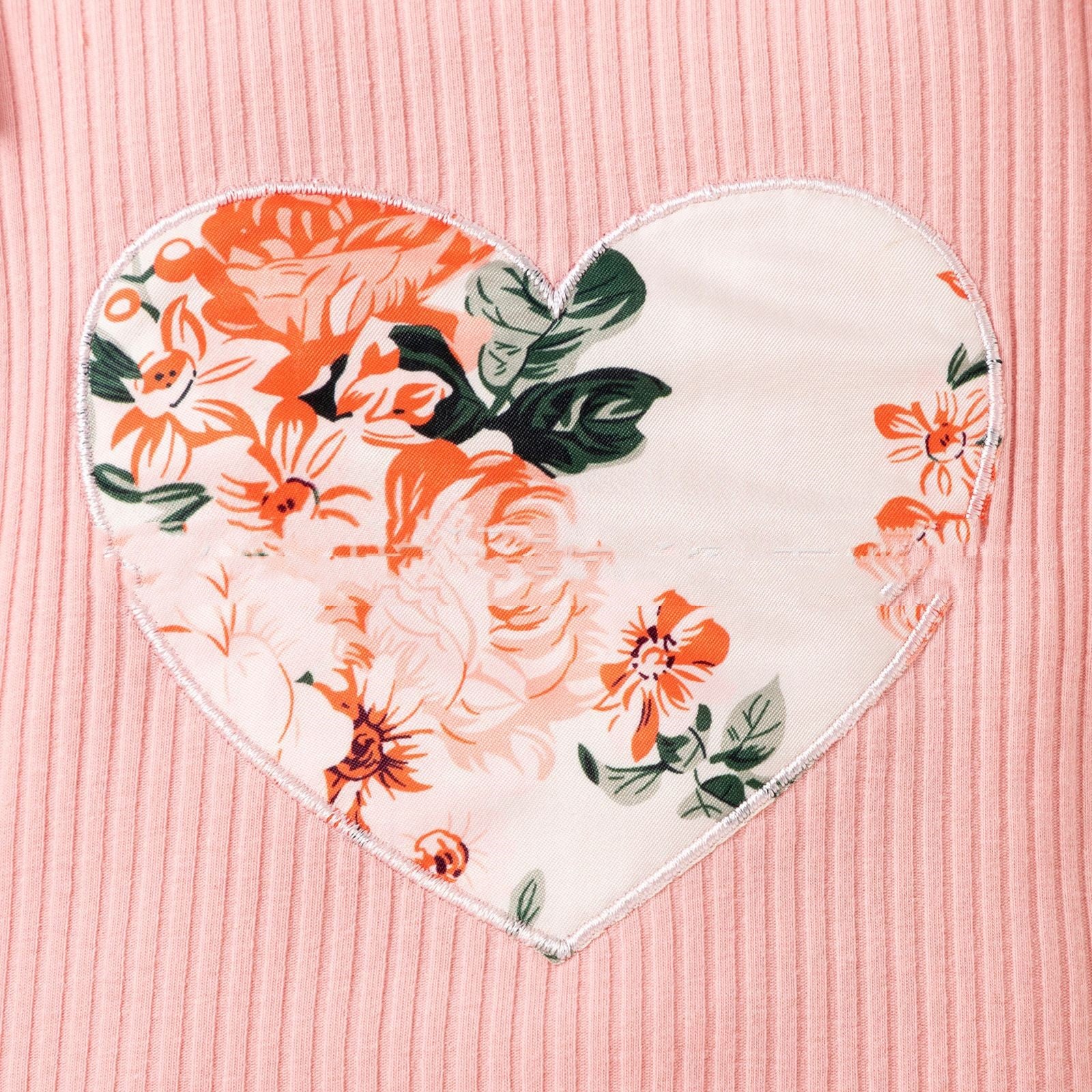 Love Short Sleeve Flying Sleeve Romper Fragmented Flower Shorts Headknot Set