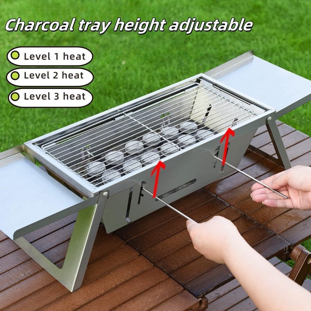 Petit barbecue portable au charbon de bois pliable