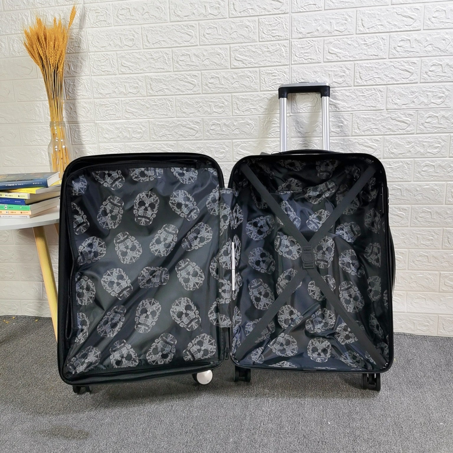 Skull Scratch-resistant Frosted Trolley Case