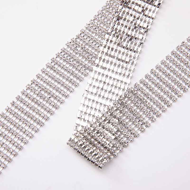 Ceinture pour femme en alliage brillant avec strass