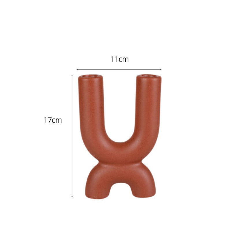 Simple Ceramic Candle Holder Tabletop Decoration Model Room