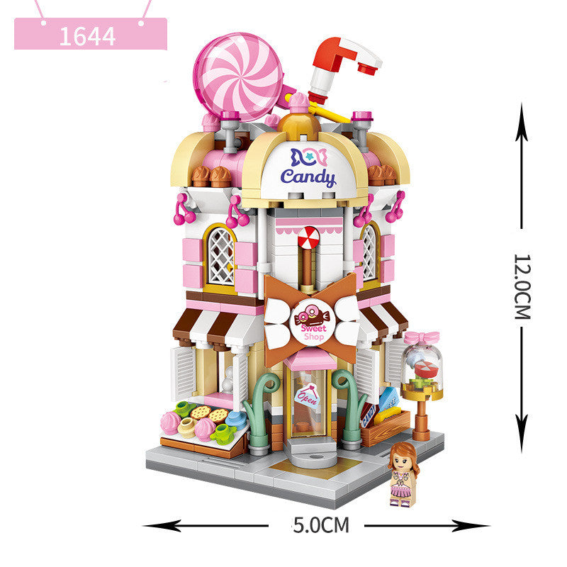 Mini street view puzzle assembled house toy