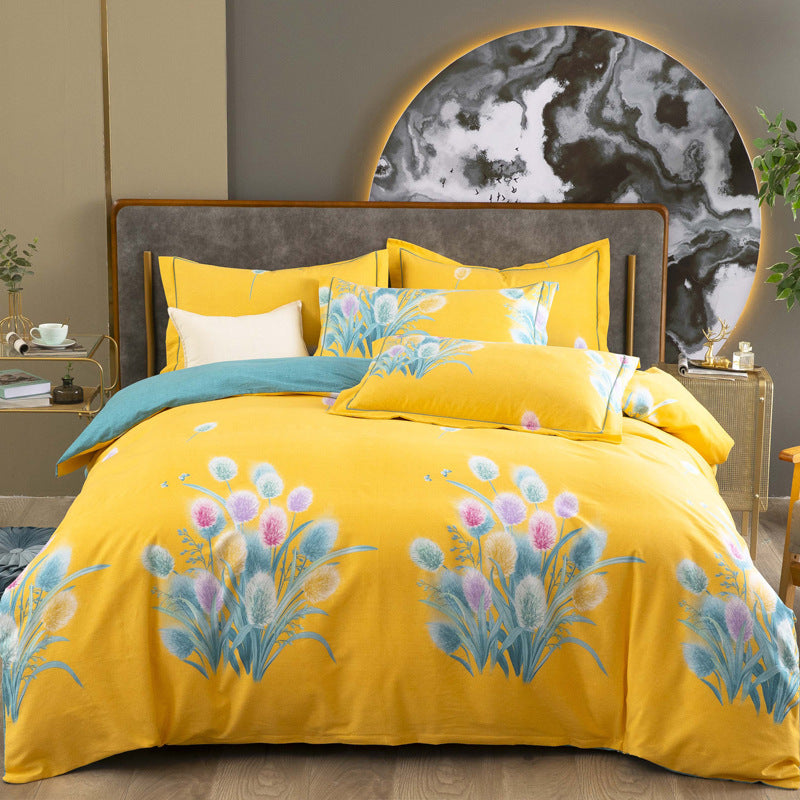 Cotton Winter Linen Quilt Cover Bedding Set