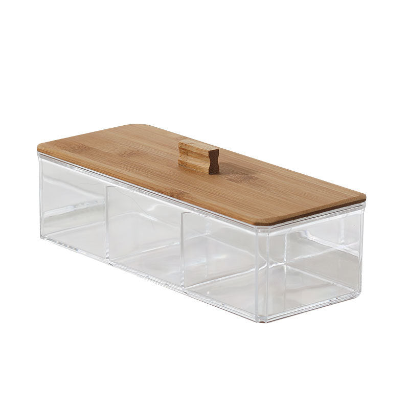 Multifunctional wooden lid storage box