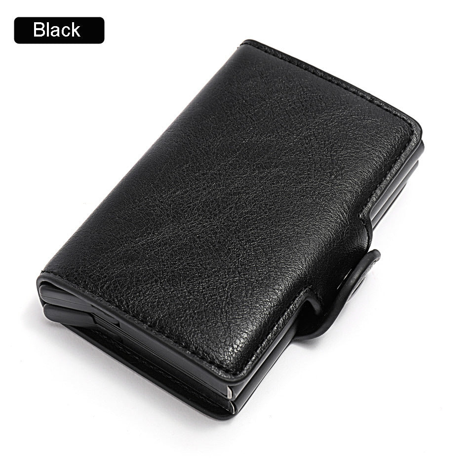 Portefeuille RFID en cuir PU Crazy Horse pour homme, mini pince à billets, porte-cartes de crédit et d'identité