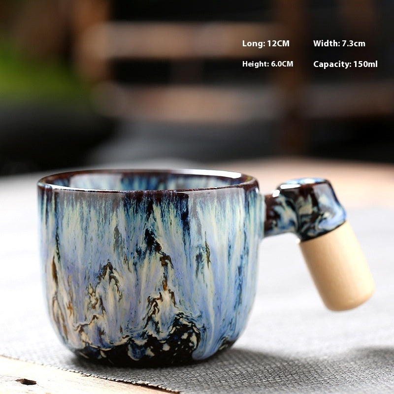 Wooden Handle Ceramic Cup Dahuaware Change Tea Cup Simple