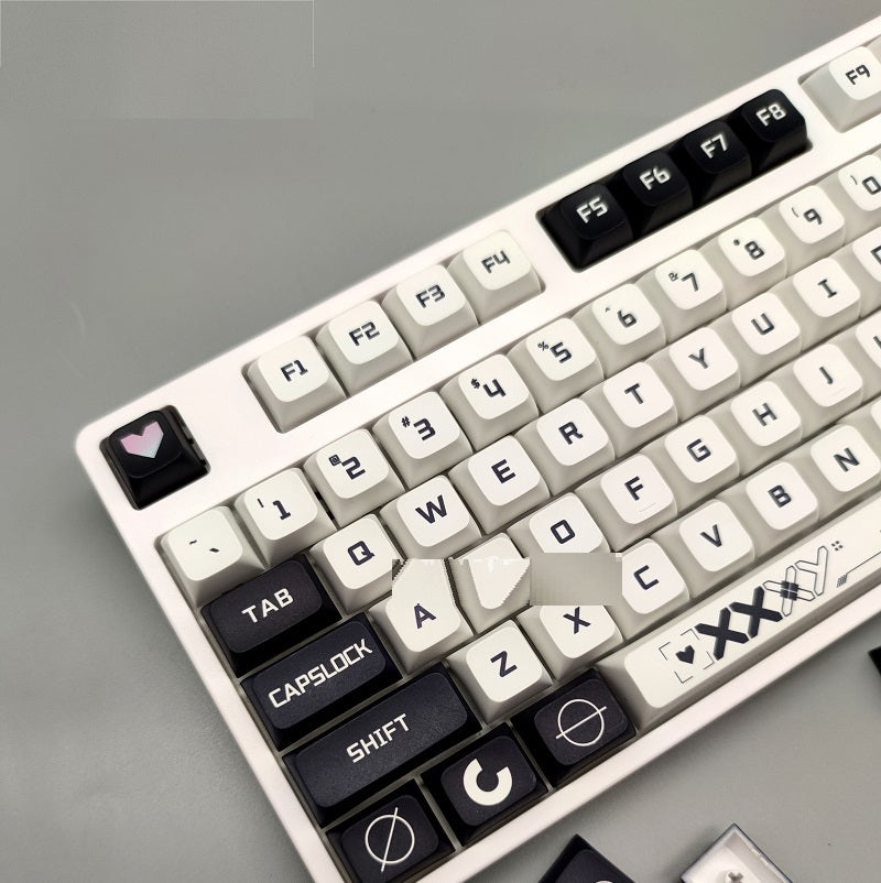 Personalized XDA Height Black And White Keycap Mechanical Keyboard