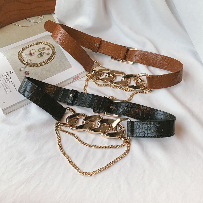Ceinture décontractée polyvalente en PU