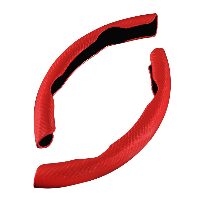 Car Universal Steering Wheel Cover Two-section Buckle Handle Cover Carbon Fiber Sports Sets