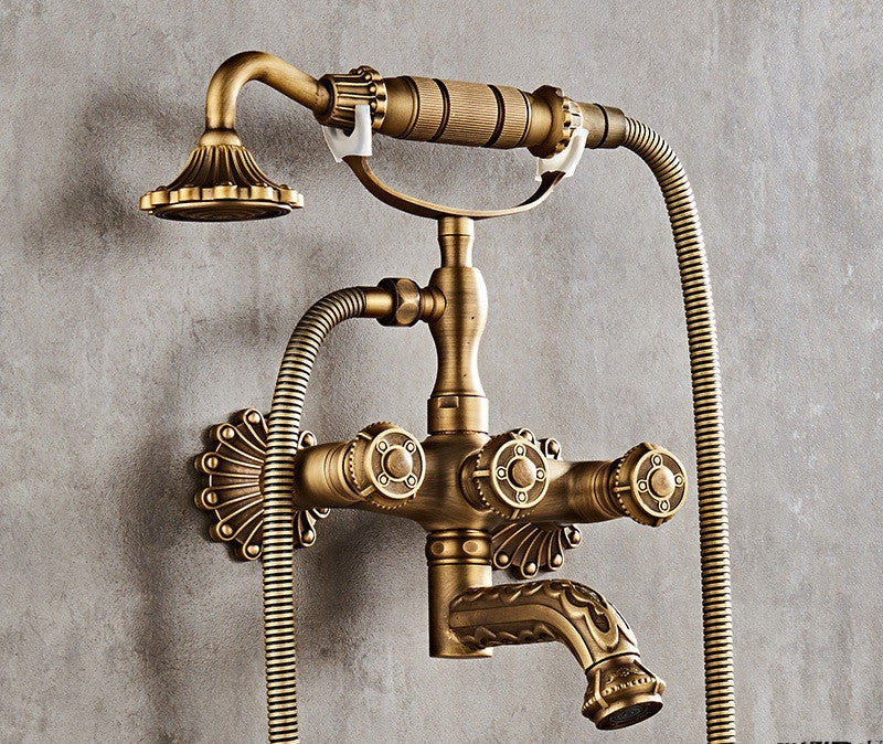 Antique Copper Simple Shower Phone Shower Set