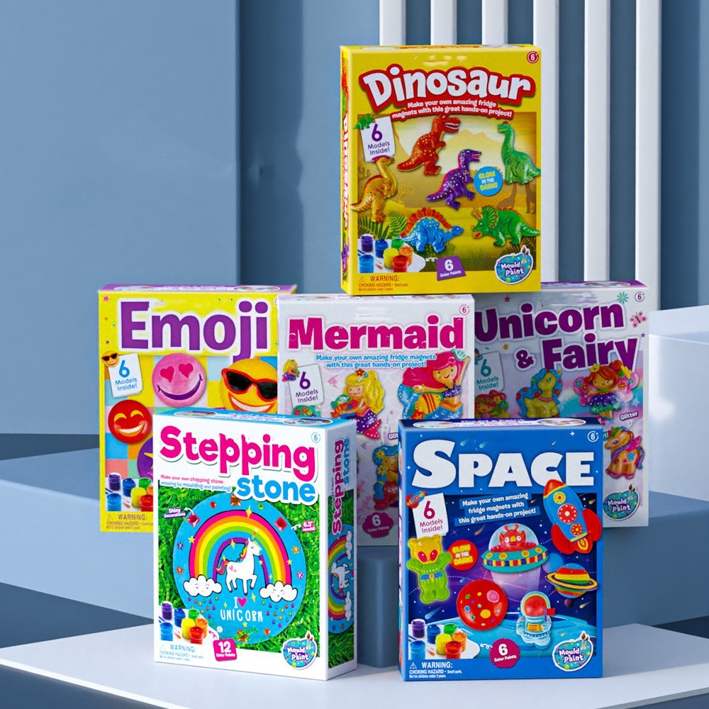 Children's Puzzle Diy Handmade Graffiti Coloring Plaster Toy Refrigerator Stickers