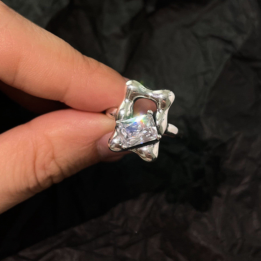 Korean Version Of S925 Silver Super Fairy Elegant Ring Female Retro Fashion