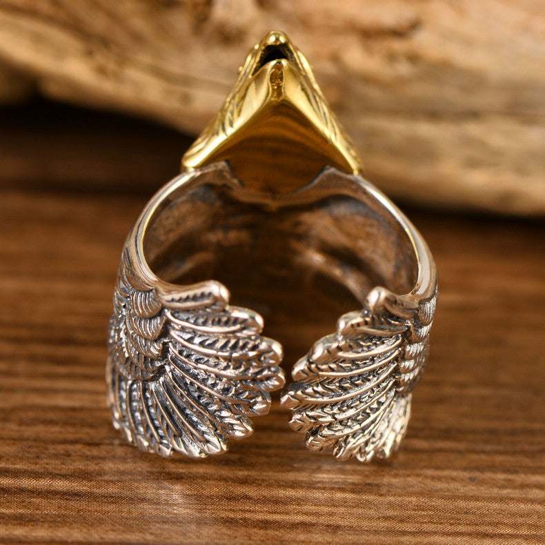 Men's Hipster Personality Retro Domineering Eagle Opening Eagle Ring