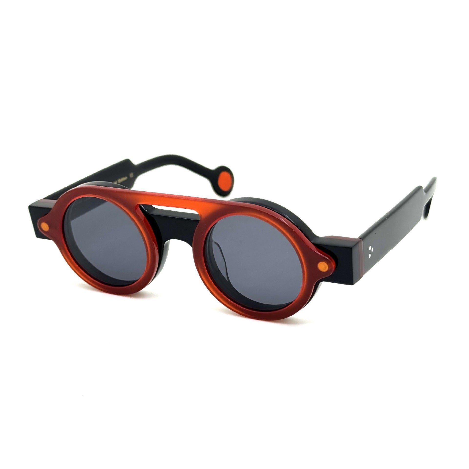 Irregular Circle In Circle Board Klein Blue Polarized Sunglasses