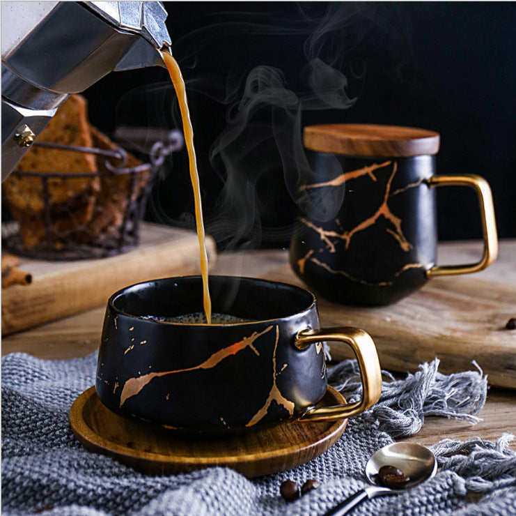 Marbled Household Ceramic Coffee Mark Cup