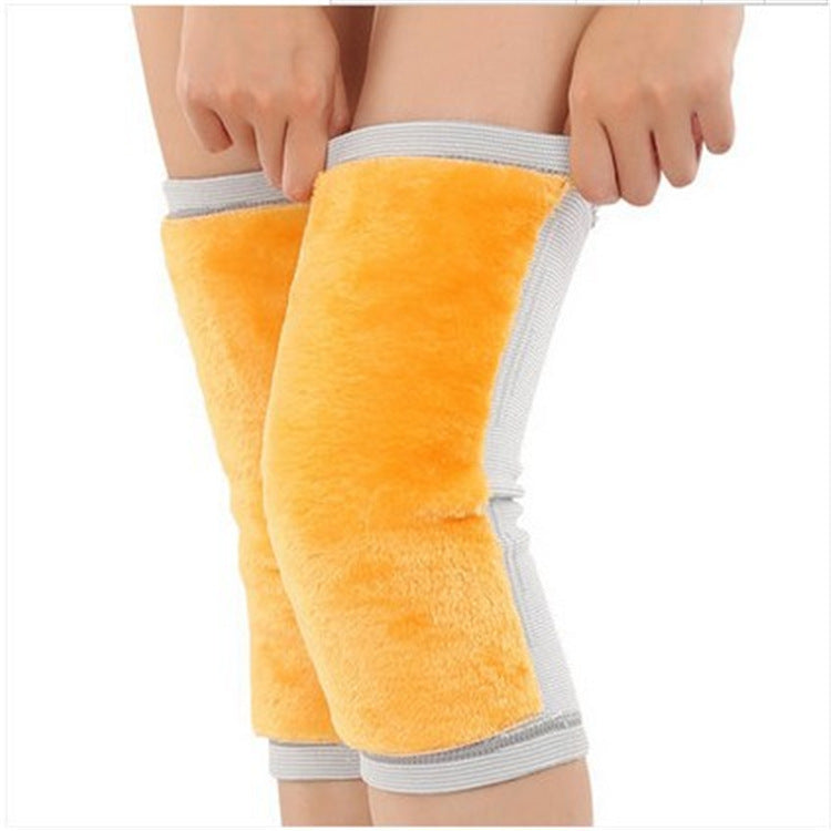 Yellow plush knee pads