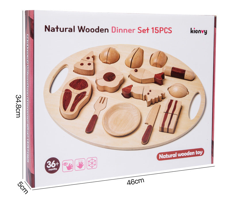 Log Food Breakfast Set Play House Simulation Kitchenware