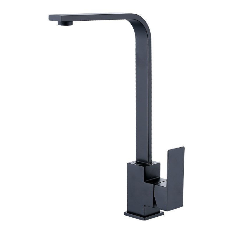 Black paint seven-character square kitchen faucet