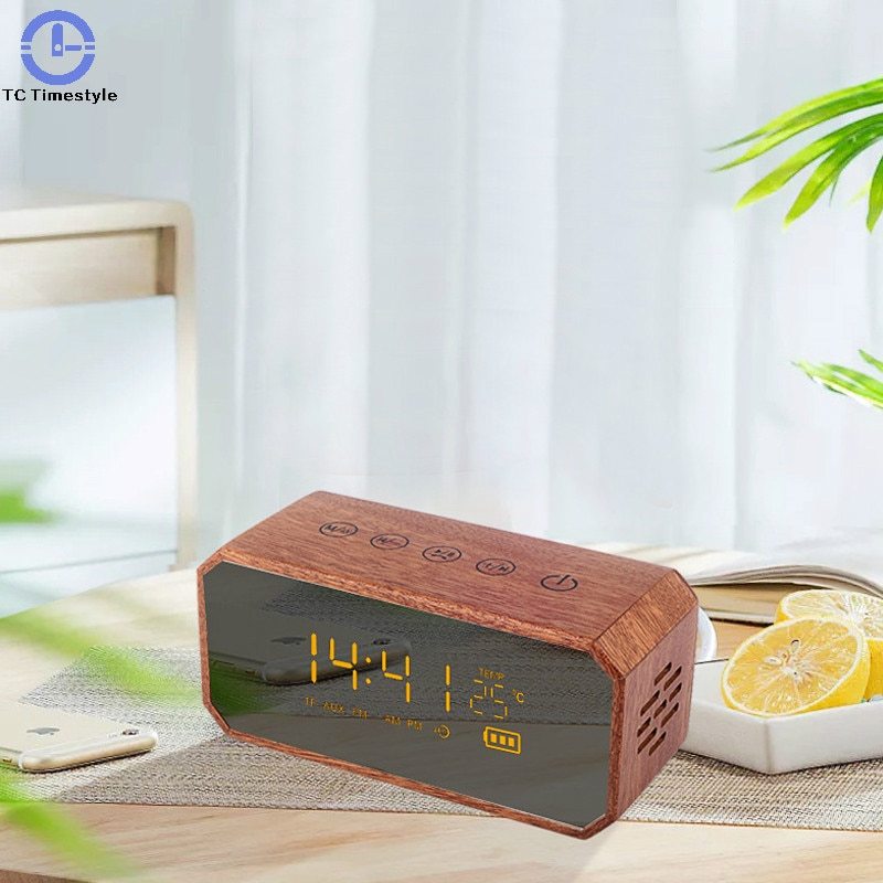 Retro Clock, Alarm Clock, Voice Broadcast, Card Radio Speaker
