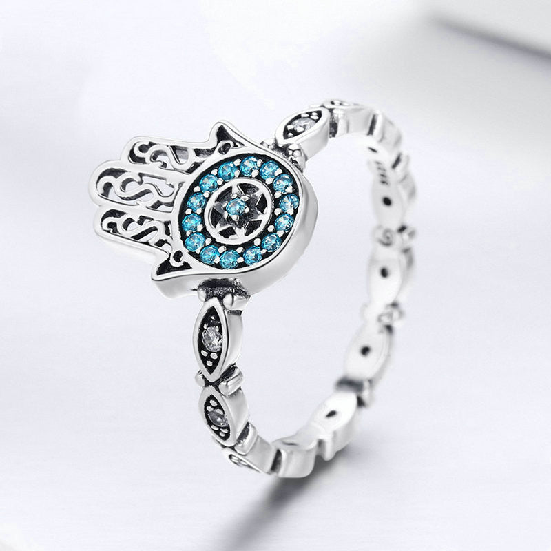 Bague pour femme en argent sterling et plaqué platine