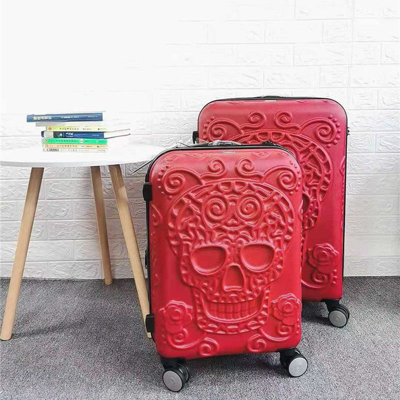 Skull Scratch-resistant Frosted Trolley Case