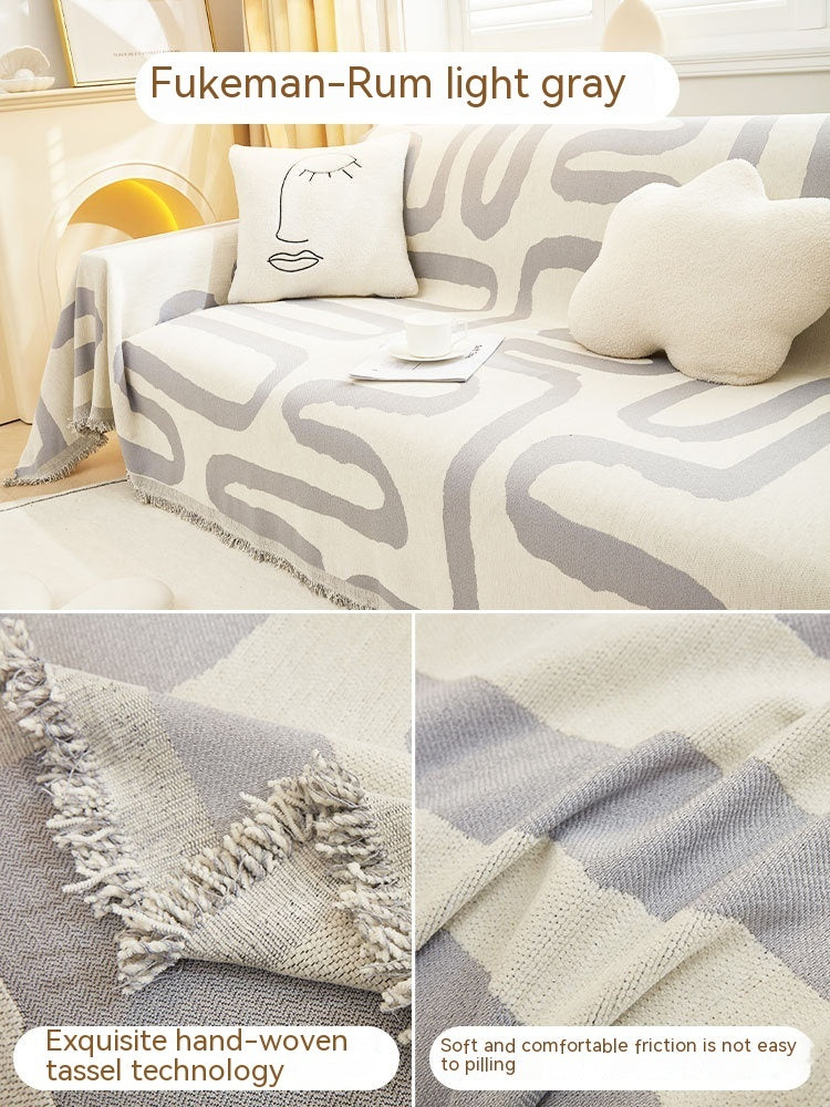 Sofa Slipcover All-inclusive Chenille Anti-scratching Anti-Gray