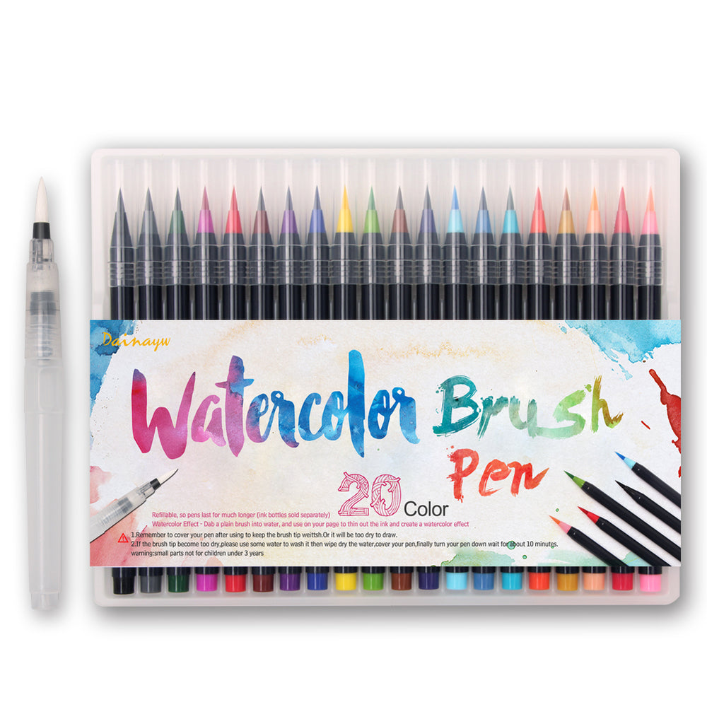 20 color watercolor soft brush set