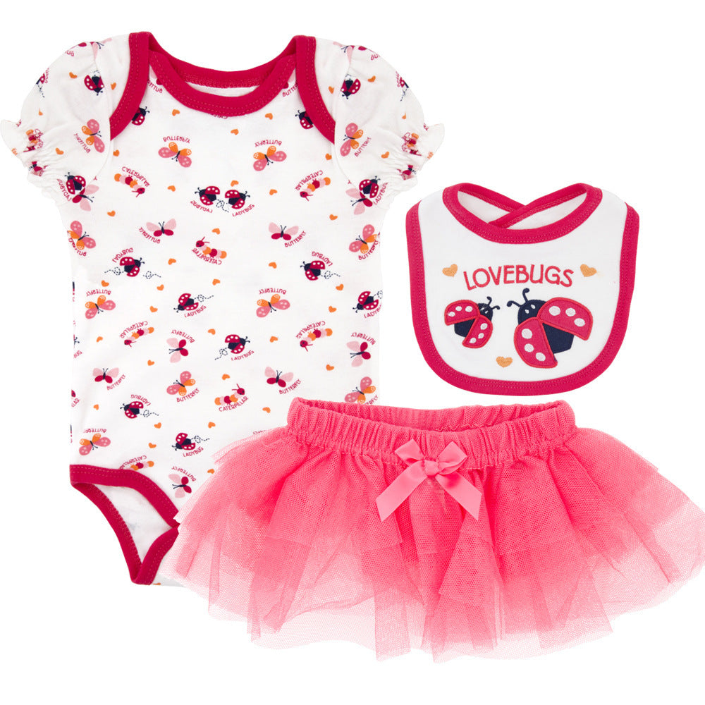Baby suit three piece cartoon short sleeve summer sui