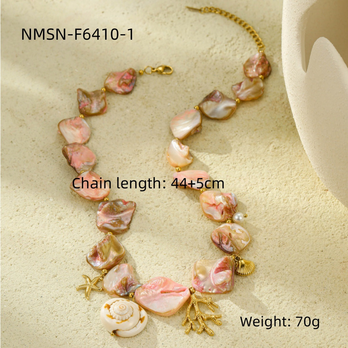 Beach Style Shell Coral Titanium Steel Clavicle Chain