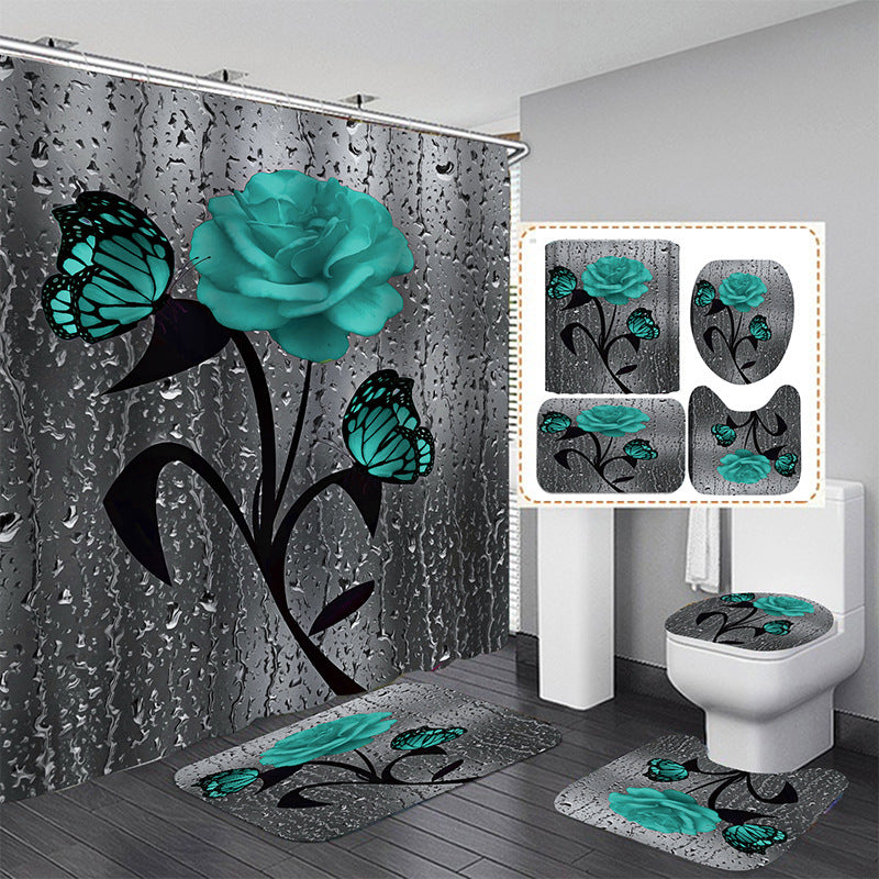 Floral Printing Series Polyester Shower Curtain