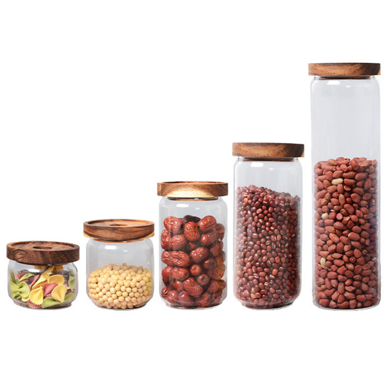 Kitchen Grain Clear Glass Jar Storage Bottle