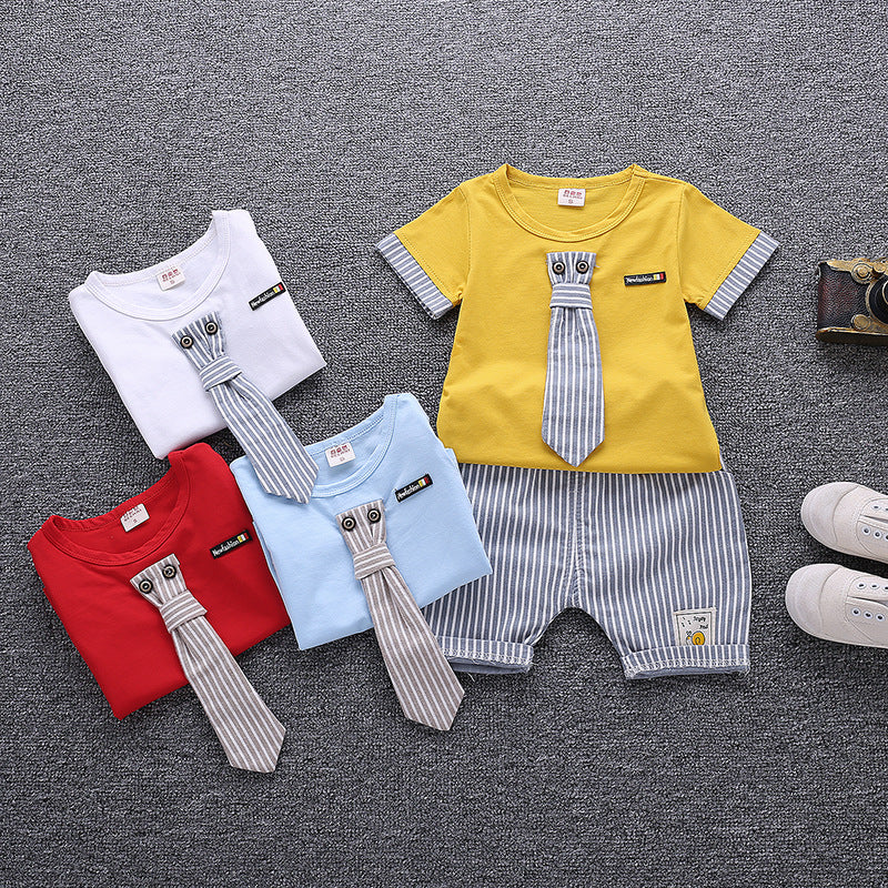 Short-sleeved gentleman tie set