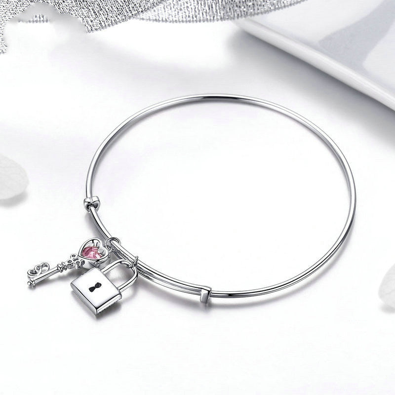 Love lock bracelet lock and key adjustable bracelet